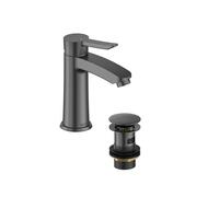 Bristan Apelo Bathroom Taps, Gun Metal Basin Mixer tap | APE ES BAS GM, Modern design, Ecostart, Includes clicker waste, Bathroom sink taps, Matching shower available, Lifetime Cover