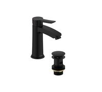 Bristan Apelo Eco Start Basin Mixer with Clicker Waste Black