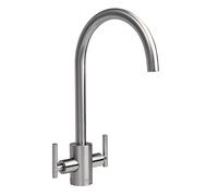 Bristan Artisan Kitchen Tap, Brushed Nickel, AR SNK EF BN | Modern Design, Swivel spout, Top fix EasyFit installation, Dual lever operation, Kitchen mixer tap, Lifetime Cover