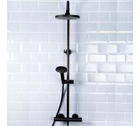 Bristan BUZ SHXDIVCTFF BLK Buzz Adjustable Rigid Riser Diverter Bar Shower Black