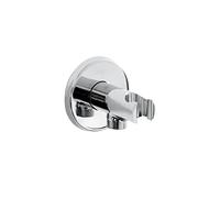 Bristan C Word02 C Contemporary Round Wall Outlet With Handset Holder Bracket Chrome