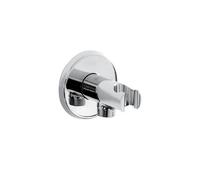 Bristan C WORD02 C Shower Acc Contemporary Round Wall Outlet with Handset Holder Bracket Accessories, Chrome Plated