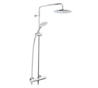 Bristan Carre Thermostatic Bar Shower Mixer with Rigid Riser Kit and Fast Fit Connections | Chrome | Brass | 285mm x 1120mm x 60mm