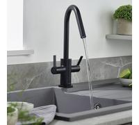 Bristan Cashew EasyFit Mono Dual Lever Kitchen Sink Mixer Tap Black