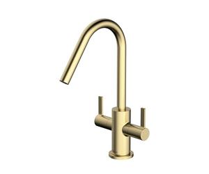 Bristan Cashew Kitchen Tap, Brushed Brass, CSH EFSNK BB | Modern Design, Swivel spout, Top fix EasyFit installation, Dual lever operation, Kitchen mixer tap, Lifetime Cover