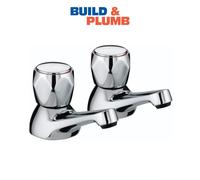 BRISTAN Club Basin Pillar Taps Pair Bathroom Sink Chrome VAC 1/2 C MT