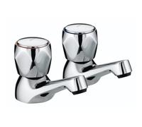 Bristan VAC 1/2 C MT Club Basin Taps with Metal Heads - Chrome Plated
