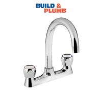 BRISTAN Club Deck 2TH Kitchen Sink Mixer Tap Chrome Metal Heads VAC2 DSM C MT