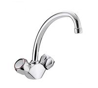 Bristan Club Kitchen Tap , Chrome, VAC BSNK C MT | Classic Design, Swivel spout, Dual handle operation, Kitchen mixer tap