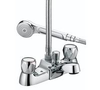 Bristan Club Utility Luxury Bath Shower Mixer Taps Chrome Metal + Head + Hose