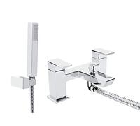 Bristan Cobalt Bath Shower Mixer with Wall-Mounted Single Function Handset, Shower and Bath Taps, Chrome - COB BSM C
