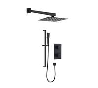 Bristan Cobalt BLK SHWR PK Cobalt Recessed Concealed Dual Control Shower Pack Black