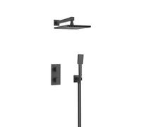 Bristan Cobalt, Concealed Thermostatic Shower Kit with Three Outlets, Safe Touch Technology, Black Finish
