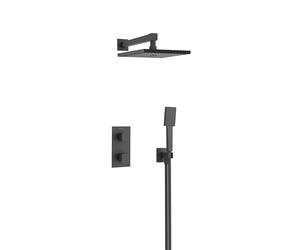 Bristan Cobalt, Concealed Thermostatic Shower Kit with Three Outlets, Safe Touch Technology, Black Finish