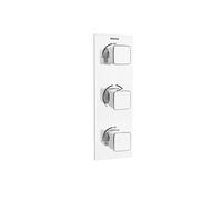Bristan Cobalt Thermostatic Recessed Dual Control Shower Valve with Integral Twin Stopcocks | Chrome | Brass | 100mm x 300mm x 112mm