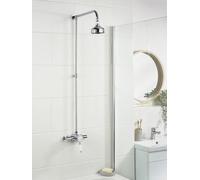 Bristan Colonial Exposed Thermostatic Shower Valve with Fixed Head & Rigid Riser - KN2 SHXRR C