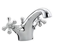 Bristan Colonial Traditional Bathroom Taps, Chrome Basin Mixer tap | K BAS C, Traditional design, Includes pop-up waste, Bathroom sink taps, Matching shower available, Lifetime Cover