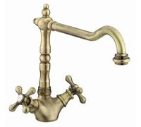 Bristan K SNK EF ABRZ Colonial Kitchen Mixer Tap EASYFIT, Antique Bronze, Two Lever