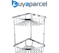 Bristan COMP BASK06 C Two Tier Corner Fixed Wire Basket, Chrome