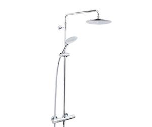 Bristan CR SHXDIVFF C Carre Exposed Fixed Head Bar Shower with Diverter and Kit, Chrome