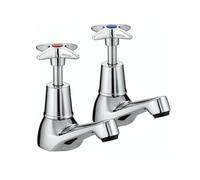 Bristan Cross Top 1/2″ Basin Pillar Taps Chrome Metal Heads VAX 1/2 C