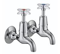 Bristan Cross Top Bib Taps (Pair) - Chrome