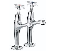 Bristan Cross Top High Neck Sink Taps (Pair) - Chrome
