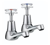 Bristan Crosshead Bathroom Taps, Chrome Pillar Basin taps, VAX 1/2 C | Matching bath taps available