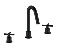 Bristan Cruzar 3 Tap Hole Basin Mixer Tap with Water-Saving Feature, Deck Mounted Bathroom Tap, Black Finish