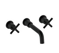 Bristan Cruzar 3 Tap Hole Wall Mounted Bath Filler Tap, Black Finish