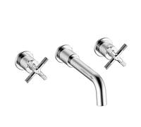 Bristan Cruzar 3 Tap Hole Wall Mounted Bath Filler Tap, Chrome Finish