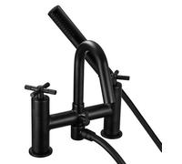 Bristan Cruzar Bath Shower Mixer with Easy Clean Handset, Deck Mounted, Black Finish