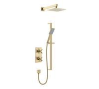 Bristan Cruzar Concealed Shower With Fixed Head And Flexible Riser Kit Brushed Brass