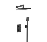 Bristan Cruzar, Concealed Thermostatic Shower Kit with Three Outlets, Safe Touch Technology, Black Finish
