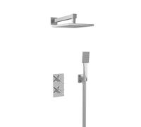 Bristan Cruzar, Concealed Thermostatic Shower Kit with Three Outlets, Safe Touch Technology, Chrome Finish