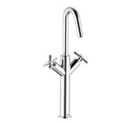 Bristan Cruzar Tall Basin Mixer Tap with Water-Saving Feature, Deck Mounted Bathroom Tap, Chrome Finish