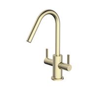 Bristan CSH EFSNK BB Cashew Easyfit Monobloc Sink Mixer Brushed Brass Twin Lever Mono
