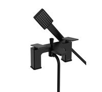 Bristan Delgado Black Deck Mounted Bath Shower Mixer Tap + Hose + Shower Head