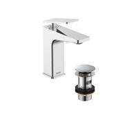 Bristan Delgado Bathroom Taps, Square Chrome Basin Mixer tap | DEL ES BAS C, Includes clicker waste, Eco Start, Bathroom sink taps, Matching bath taps available, Lifetime Cover