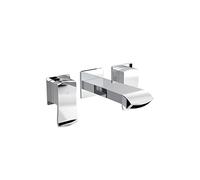 Bristan Descent Bathroom Taps, Square wall Mounted Chrome Bath Filler tap