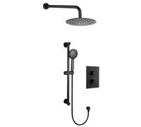 Bristan Divine Matt Black Recessed Thermostatic Mixer Shower With 2 Heads & 1.5M Hose Length