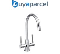 Bristan DU SNK C Dune Monobloc Kitchen Tap Chrome Twin Lever + Fixings + Flexis