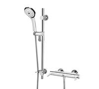 Bristan DUL2 SHXARFF C Design Utility Lever bar Mixer with Adjustable Riser kit and Fast fit Wall fixings Showers, Chrome