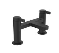 Bristan Elevar Contemporary Bridge Bath Filler Tap With Flat Spout - Short Lever Handles - Deck Mounted - Lifetime Guarantee