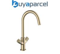 Bristan Fern Kitchen Tap - Swivel spout, Two Handle EasyFit Brushed Brass Kitchen Sink tap, FRN EFSNK BB