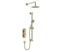 Bristan Frammento Brushed Brass Concealed Dual Control Shower Pack