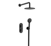 Bristan Frammento, Concealed Thermostatic Shower Kit with Three Outlets, Safe Touch Technology, Black Finish