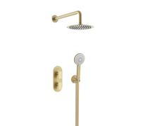 Bristan Frammento, Concealed Thermostatic Shower Kit with Three Outlets, Safe Touch Technology, Brushed Brass Finish