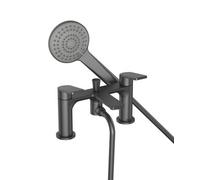 Bristan Frammento Gun Metal Deck Mounted Bath Shower Mixer Tap Hose Shower Head