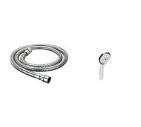 Bristan HOS 150CC02 C 1.5m Cone to Cone Large Bore Shower Hose - Chrome withn CAS HAND03 C Cascade Three Function Large Handset - Chrome